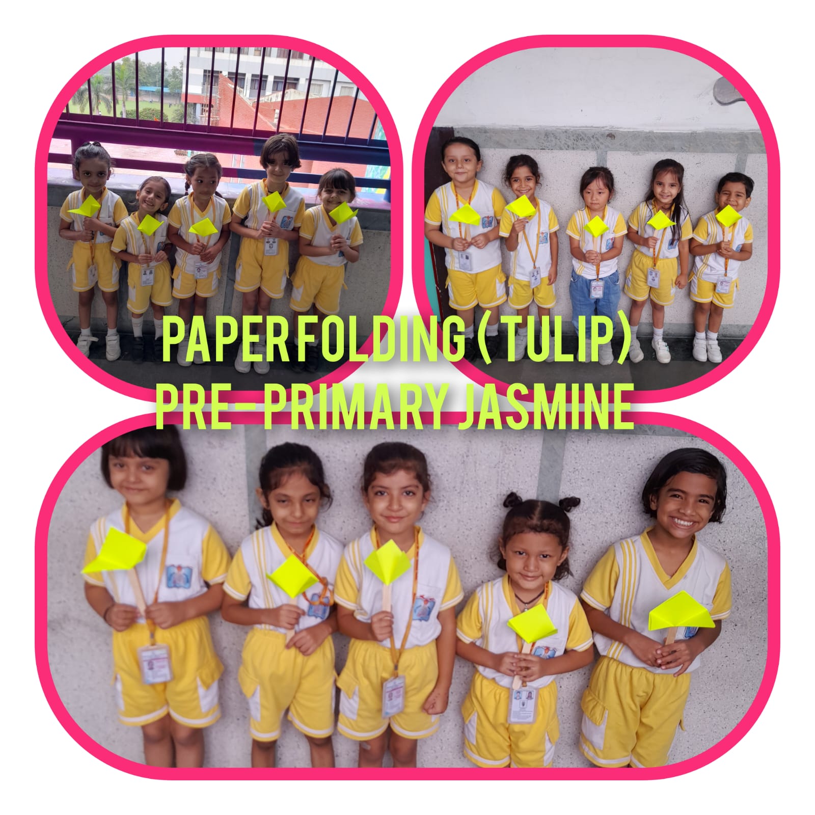 Pre primary paper folding activity-Tulip